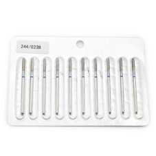 Diamond Bit for Cuticles, Rounded Flame Shape, Blue Band, 244/023B
