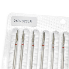 Diamond Bit for Cuticles, Flame Shape, Red Band, 243/023LR