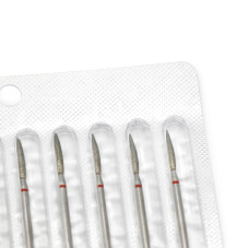 Diamond Bit for Cuticles, Flame Shape, Red Band, 243/023LR