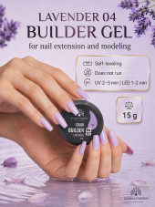 Gel for nail modeling 15 g, Color Builder Gel 04- Lavender