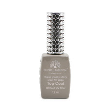 Top Coat without UV filter, Global Fashion, Super Glossy Shiny Top Coat without UV filter, 12 ml