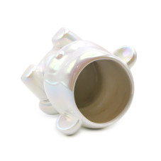 Organizator pentru pensule și pile, din ceramică, alb (cameleon)