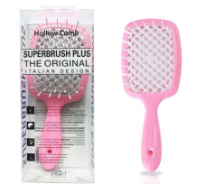 Массажная щетка для волос Superbrush Plus с перфорированным корпусом-сотами, розовый цвет
