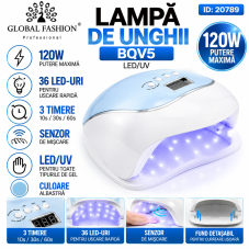 Lampa unghii BQV5, Led/UV, 120W, Albastra