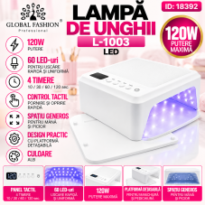 Lampa LED pentru manichiura L-1003, Global Fashion, 120W, culoare alba