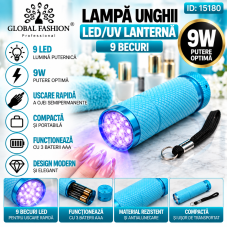 Lampa unghii LED/UV lanterna 9 becuri - Albastru