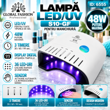 Lampa profesionala unghii LED/UV S10-GF, Global Fashion, 48W, timer
