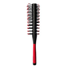 Double-sided, wide, red hairbrush with air-flow function