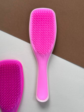Hair detangling comb, anti-static, soft, pink