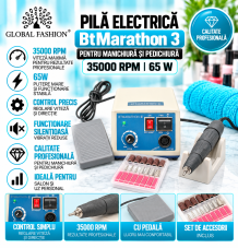 Pilă electrică BtMarathon 3 pentru manichiură și pedichiură, 35000 rpm, 65 watt