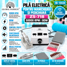 Pila electrica Global Fashion ZS-718, 50000RPM,80 Watt, Alb