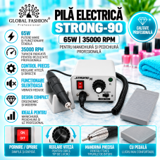 Pila electrica manichiura, Strong-90, 65W, 35000 rpm