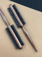 Double-sided backcombing comb with natural bristles