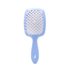 Perie de masaj pentru păr Superbrush Plus cu corp perforat în formă de fagure, culoare albastră