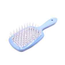 Perie de masaj pentru păr Superbrush Plus cu corp perforat în formă de fagure, culoare albastră