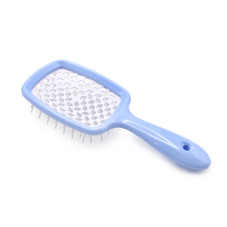 Perie de masaj pentru păr Superbrush Plus cu corp perforat în formă de fagure, culoare albastră