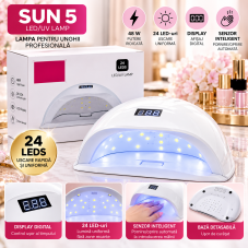 Lampa pentru unghii LED/UV SUN 5, 48 W, cu display