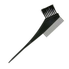 Brush for double staining with comb