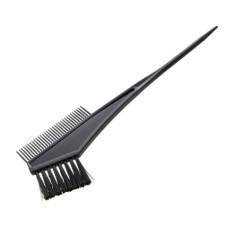 Brush for double staining with comb