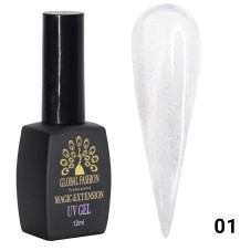 Global Fashion Gel with Shimmer Magic-Extension 12 ml # 1 transparent